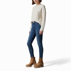 Tan Faux Suede Block Heel Ankle Boots Neutral Casual Booties Size 7